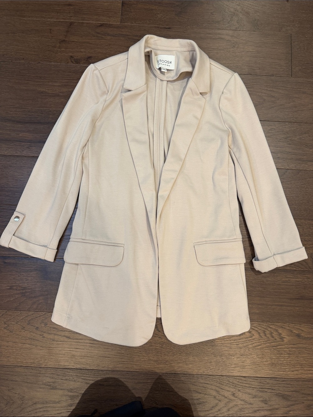 Stoosh Ponte Knit Blazer in Oatmeal Size Medium - C64-008